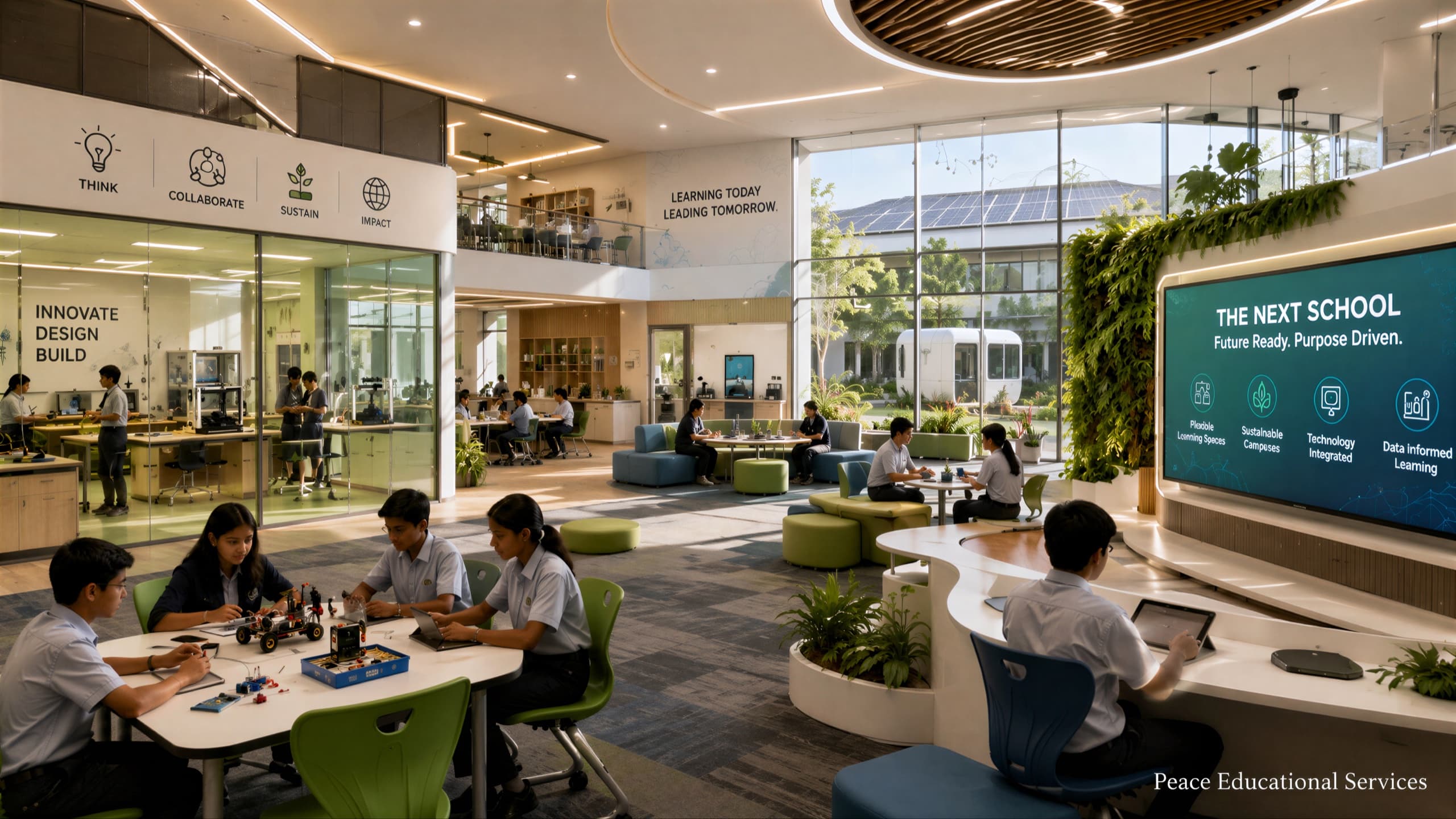 A campus where daylight, shade and planting were designed rather than inherited